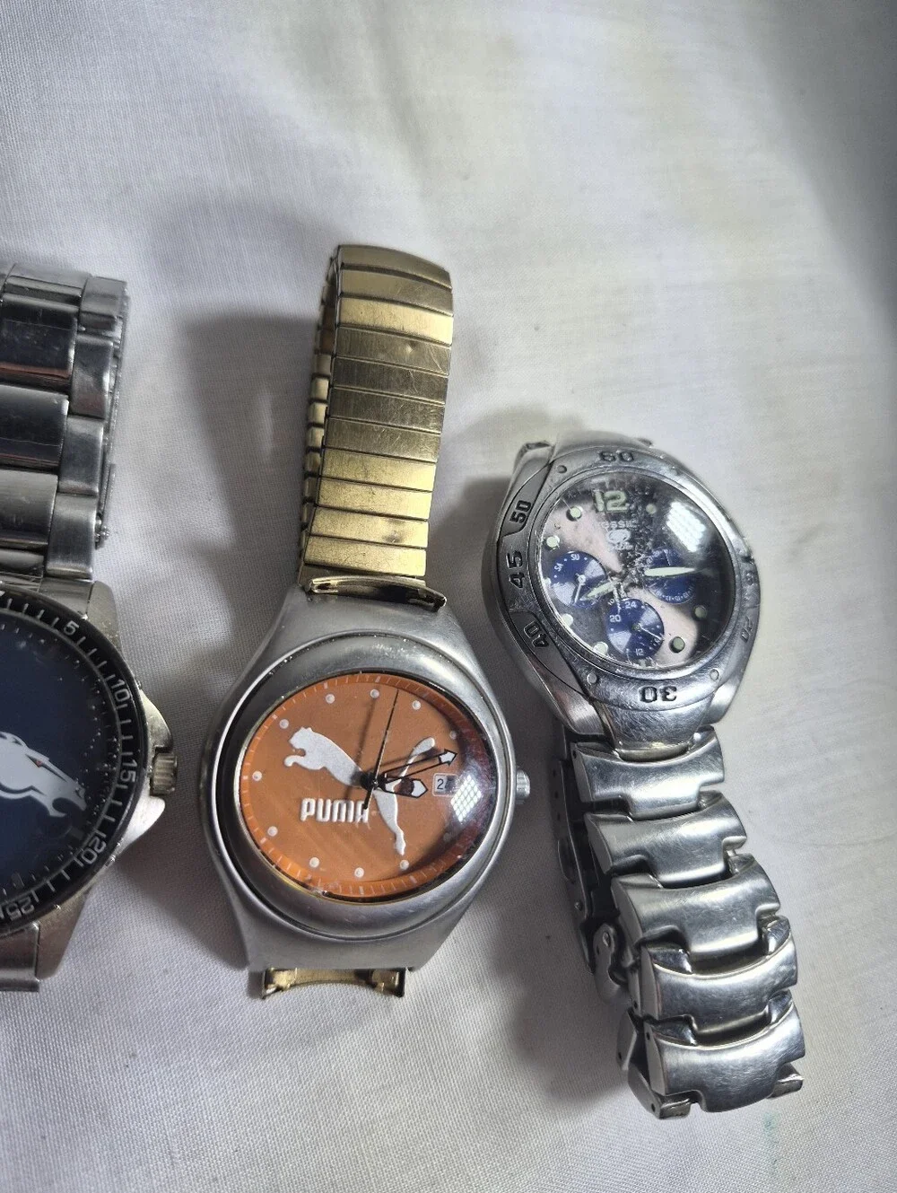 Men’s Watch Lot Bundle - Fossil, Puma, NFL Denver Broncos, NCAA ASU